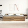 Cadre de lit sans matelas chêne artisanal 180x200 cm 