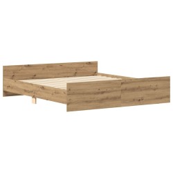 Cadre de lit sans matelas chêne artisanal 180x200 cm 