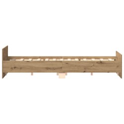 Cadre de lit sans matelas chêne artisanal 180x200 cm 