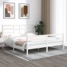Cadre de lit sans matelas blanc bois massif 180x200 cm 