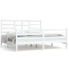 Cadre de lit sans matelas blanc bois massif 180x200 cm 