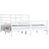 Cadre de lit sans matelas blanc bois massif 180x200 cm 