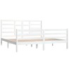 Cadre de lit sans matelas blanc bois massif 180x200 cm 