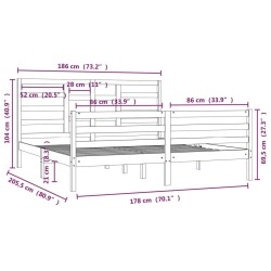 Cadre de lit sans matelas blanc bois massif 180x200 cm 