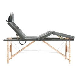 Table de massage avec 4 zones Cadre en bois Anthracite 186x68cm 