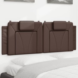 Coussin de tête de lit marron 140 cm similicuir 