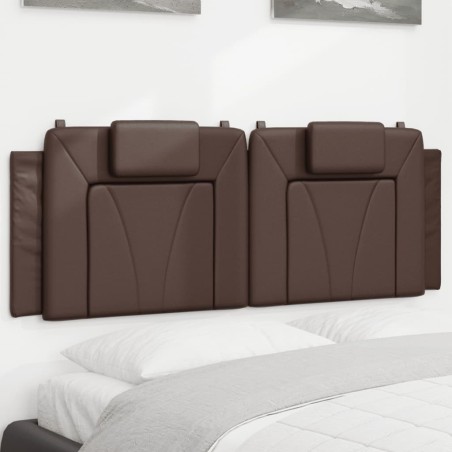 Coussin de tête de lit marron 140 cm similicuir 