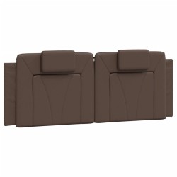 Coussin de tête de lit marron 140 cm similicuir 
