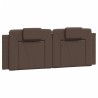 Coussin de tête de lit marron 140 cm similicuir 