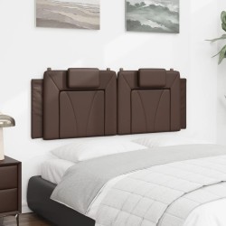 Coussin de tête de lit marron 140 cm similicuir 