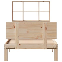 Lit bibliothèque sans matelas 90x200 cm bois de pin massif 
