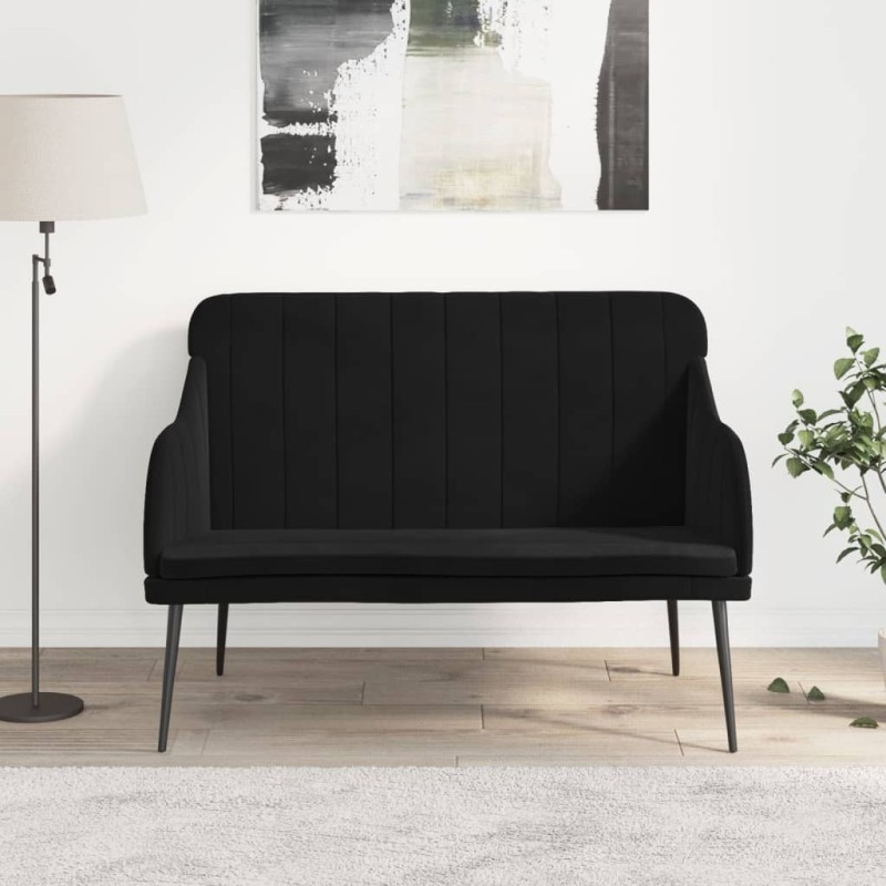 Banc Noir 110x76x80 cm Velours 