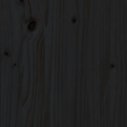Cadre de lit sans matelas noir 75x190 cm bois de pin massif 