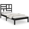 Cadre de lit sans matelas noir bois massif 100x200 cm 