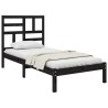 Cadre de lit sans matelas noir bois massif 100x200 cm 