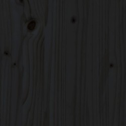 Cadre de lit sans matelas noir bois massif 100x200 cm 