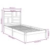 Cadre de lit sans matelas noir bois massif 100x200 cm 