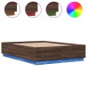 Cadre de lit avec LED sans matelas chêne marron 160x200 cm 