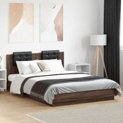 Cadre de lit sans matelas chêne marron 120x200 cm 