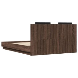 Cadre de lit sans matelas chêne marron 120x200 cm 