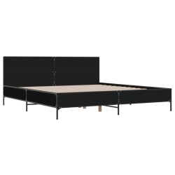 Cadre de lit sans matelas noir 200x200 cm 