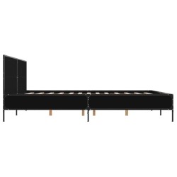 Cadre de lit sans matelas noir 200x200 cm 