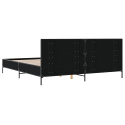 Cadre de lit sans matelas noir 200x200 cm 