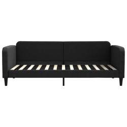 Lit de repos sans matelas noir 90x200 cm tissu 