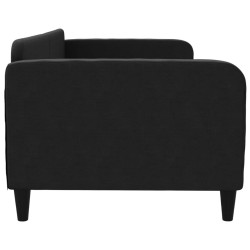 Lit de repos sans matelas noir 90x200 cm tissu 
