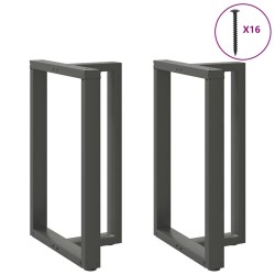 Pieds de table de bar en T, 2 pièces, anthracite, 60 x 35 x (90-91) cm, acier 