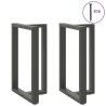 Pieds de table de bar en T, 2 pièces, anthracite, 60 x 35 x (90-91) cm, acier 