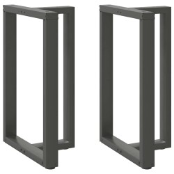 Pieds de table de bar en T, 2 pièces, anthracite, 60 x 35 x (90-91) cm, acier 