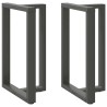 Pieds de table de bar en T, 2 pièces, anthracite, 60 x 35 x (90-91) cm, acier 