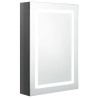 Armoire de salle de bain à miroir LED gris brillant 50x13x70 cm 