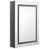 Armoire de salle de bain à miroir LED gris brillant 50x13x70 cm 