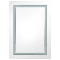 Armoire de salle de bain à miroir LED gris brillant 50x13x70 cm 
