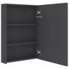 Armoire de salle de bain à miroir LED gris brillant 50x13x70 cm 