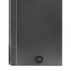 Armoire de salle de bain à miroir LED gris brillant 50x13x70 cm 