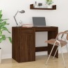 Bureau avec armoire chêne marron bois d'ingénierie 