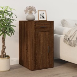Bureau avec armoire chêne marron bois d'ingénierie 