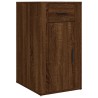 Bureau avec armoire chêne marron bois d'ingénierie 