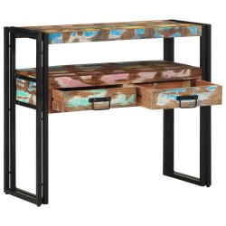 Tables d'appointMulticolores 90x33x75 cm en bois de récupération et métal 