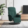 Fauteuil inclinable avec repose-pied vert foncé velours 