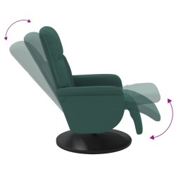 Fauteuil inclinable avec repose-pied vert foncé velours 