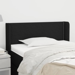 Tête de lit avec oreilles Noir 103x16x78/88 cm Tissu 