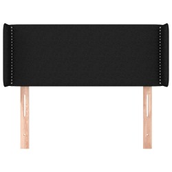 Tête de lit avec oreilles Noir 103x16x78/88 cm Tissu 