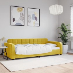 Lit de repos sans matelas jaune 90x200 cm velours 