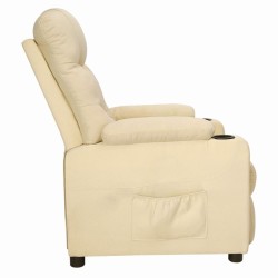 Fauteuil inclinable Crème Tissu 