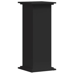 Support pour plantes noir 33x33x80 cm bois d'ingénierie 