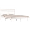 Cadre de lit sans matelas blanc bois massif 140x190 cm 